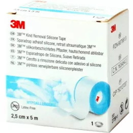 3M silikonbelagt plåster 2,5 cmx5 m rulle, 1 st