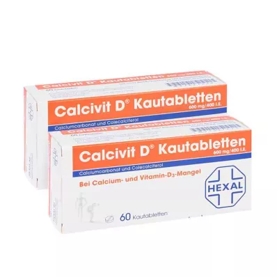 Calcivit D tuggtabletter 600mg/400 internationella enheter (120 stycken) Calcivit D tuggtabletter 600mg/400 internationella enheter (120 stycken)