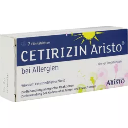 CETIRIZIN Aristo för allergier 10 mg filmdragerade tabletter, 7 st