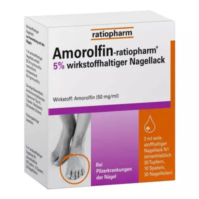 AMOROLFIN-ratiopharm 5% aktiv substans nagellack, 3 ml