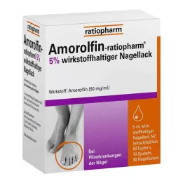 AMOROLFIN-ratiopharm 5% nagellack innehållande aktiv substans, 5 ml