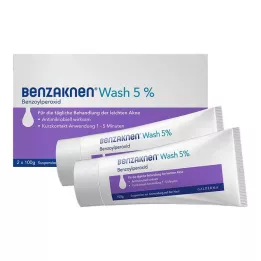 Benzaknen® Wash 5 % suspension för oren hud och mild akne, 2X100 g