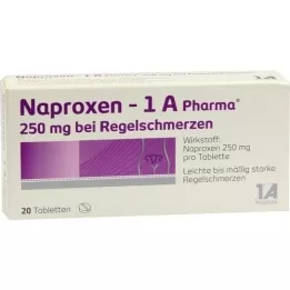 NAPROXEN-1A Pharma 250 mg för menstruationssmärtor, 20 st