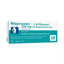 NAPROXEN-1A Pharma 250 mg för menstruationssmärtor, 20 st