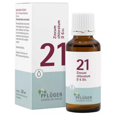 Biochemistry Pflueger 21 Zincum chloratum D 6 droppar, 30 ml
