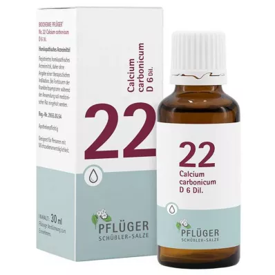 Biochemistry Pflueger 22 Calcium carbonicum D 6 droppar, 30 ml