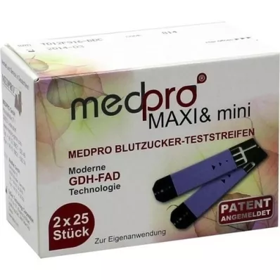 MEDPRO Maxi &amp; mini teststickor för blodglukos, 2X25st