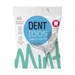 DENTTABS Tandborsttabletter stevia-mynta med fluor, 125 st