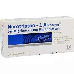 NARATRIPTAN-1A Pharma för migrän 2,5 mg filmdragerade tabletter, 2 st
