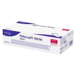 Peha Soft nitrilvita undersökningshandskar, puderfria, icke-sterila L, 100 st