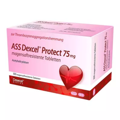 ASS Dexcel Protect 75 mg magsäcksresistenta tabletter, 100 st ASS Dexcel Protect 75 mg magsäcksresistenta tabletter, 100 st