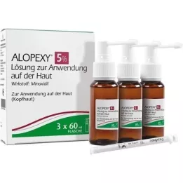 ALOPEXY 5% lösning för applicering på huden, 3X60 ml