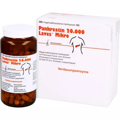 PANKREATIN 20 000 Laves Micro enteric-coated hårda kapslar, 200 st