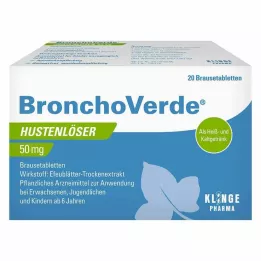 BRONCHOVERDE Hostmedicin 50 mg brustabletter, 20 st