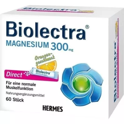 BIOLECTRA Magnesium 300 mg Direct Orange Sticks, 60 st