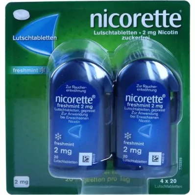 NICORETTE sugtabletter med färsk mynta 2 mg pressade, 80 st