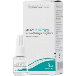 MICLAST 80 mg/g nagellack innehållande aktiv substans, 3 ml