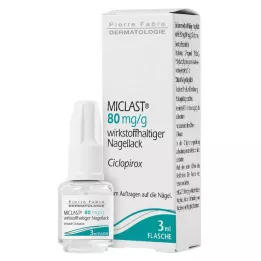 MICLAST 80 mg/g nagellack innehållande aktiv substans, 3 ml