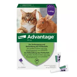 ADVANTAGE 80 mg för stora katter och kaniner, 4X0,8 ml