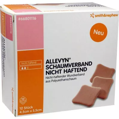 Allevyn skumförband 4,5x5,5 cm icke-vidhäftande, 12 stycken Allevyn skumförband 4,5x5,5 cm icke-vidhäftande, 12 stycken
