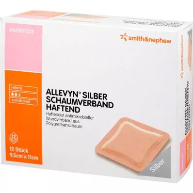 Allevyn silverskumförband 9,5x11 cm lim, 12 st Allevyn silverskumförband 9,5x11 cm lim, 12 st