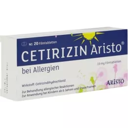 CETIRIZIN Aristo för allergier 10 mg filmdragerade tabletter, 20 st