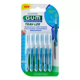 GUM TRAV-LER 1,6 mm gran blå interdental+6kapslar, 6 st