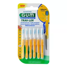 GUM TRAV-LER 1,3mm gran gul interdental+6kapslar, 6 st