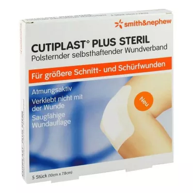Cutiplast Plus sterilt 7,8x10 cm bandage, 5 st Cutiplast Plus sterilt 7,8x10 cm bandage, 5 st