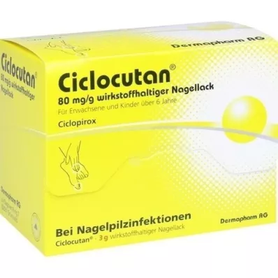 CICLOCUTAN 80 mg/g aktiv ingrediens nagellack, 3 g