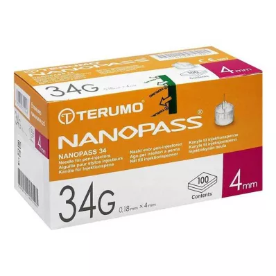Terumo Nanopass 34 Penkanyl 34G 0,18x4mm, 100 stycken