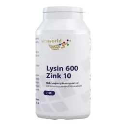 LYSIN 600 mg plus zink 10 mg kapslar, 120 st