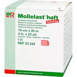 MOLLELAST självhäftande latexfria bandage 10 cmx20 m röda, 1 st