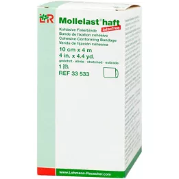 MOLLELAST självhäftande latexfria bandage 10 cmx4 m vita, 1 st