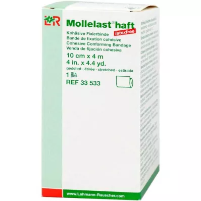 MOLLELAST självhäftande latexfria bandage 10 cmx4 m vita, 1 st