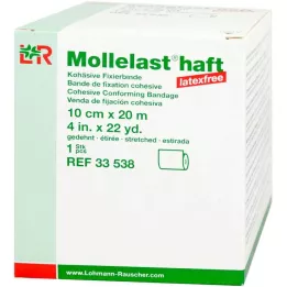 MOLLELAST självhäftande latexfria bandage 10 cmx20 m vita, 1 st