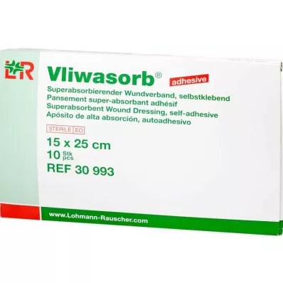 Vliwasorb adhesiv superabsorberande kompress med hög uppsugningsförmåga 15x25 cm, 10 st