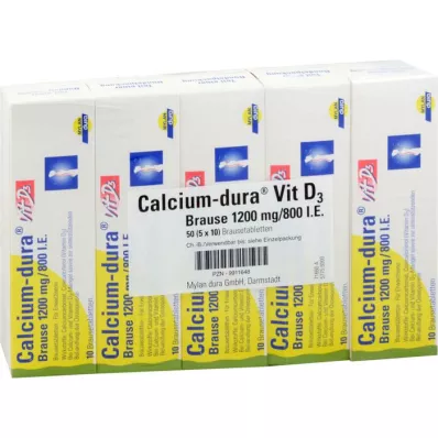 CALCIUM DURA Vit D3 brustablett 1200 mg/800 I.U., 50 st