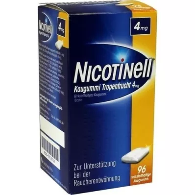 NICOTINELL Tuggummi tropisk frukt 4 mg, 96 st