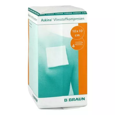Askina fiberduk kompr. 10x10 cm icke-steril 4-faldig, 100 st