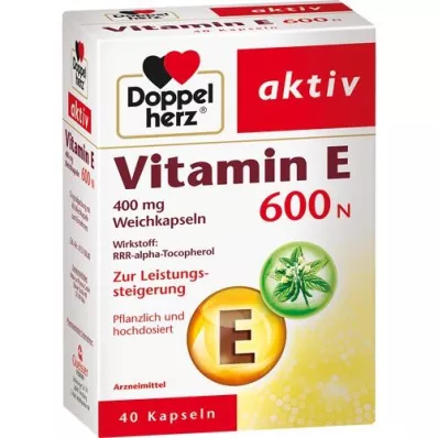 DOPPELHERZ Vitamin E 600 N Softgels, 40 st