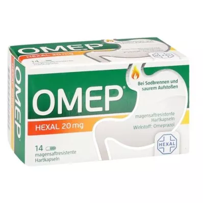 OMEP HEXAL 20 mg enterokapslade hårda kapslar, 14 st