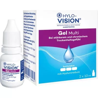 HYLO-VISION Gel multi ögondroppar, 2X10 ml