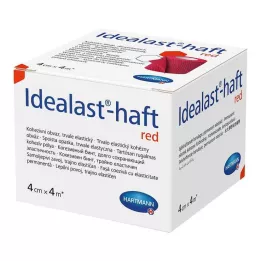 IDEALAST-självhäftande färgbandage 4 cmx4 m röd, 1 st