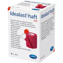 IDEALAST-självhäftande färgbandage 8 cm x 4 m rött, 1 st