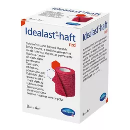 IDEALAST-självhäftande färgbandage 8 cm x 4 m rött, 1 st