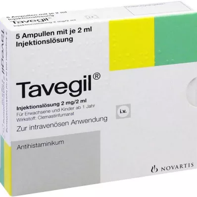 TAVEGIL Injektionsvätska, lösning 2 mg/2 ml ampuller, 5X2 ml