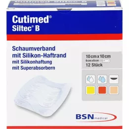 CUTIMED Siltec B Skumförband 10x10 cm med klister, 12 st