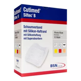 CUTIMED Siltec B Skumförband 10x10 cm med klister, 12 st