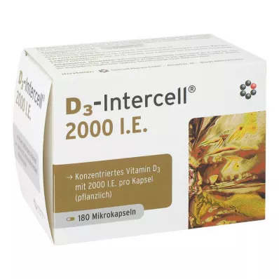 D3-Intercell 2000 IE kapslar, 180 stycken D3-Intercell 2000 IE kapslar, 180 stycken